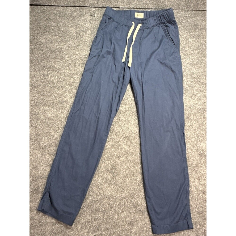 PACT Women's Small Blue Organic Cotton Twill Pants Drawstring Pull On Casual
